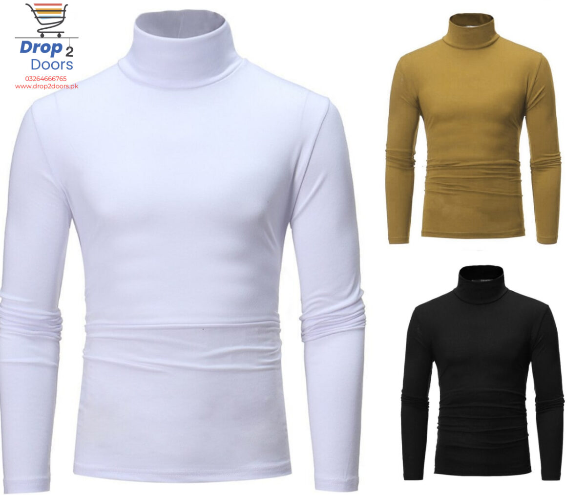 Pack Of Three Mens/Womens Winter Warm Long Sleeve High Neck Pullover Top