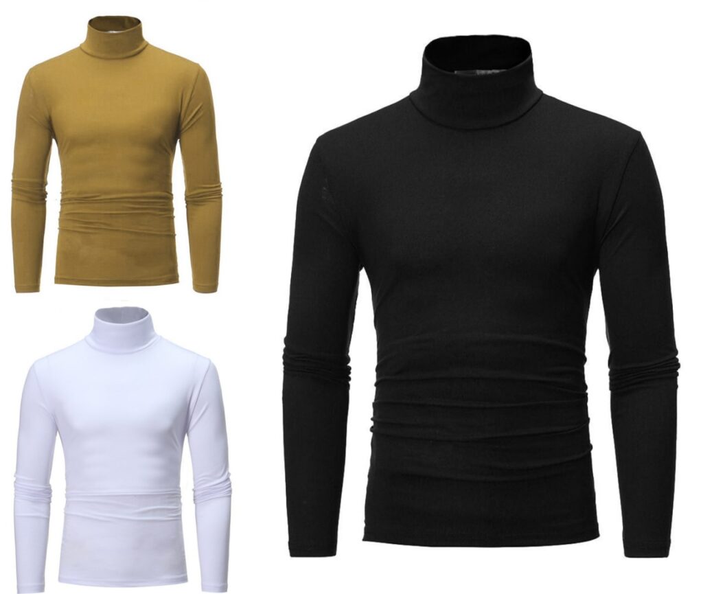 Pack Of Three MensWomens Winter Warm Long Sleeve High Neck Pullover Top