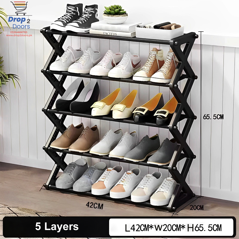 5 layers Foldable Fashion Shoe Organizer Stand